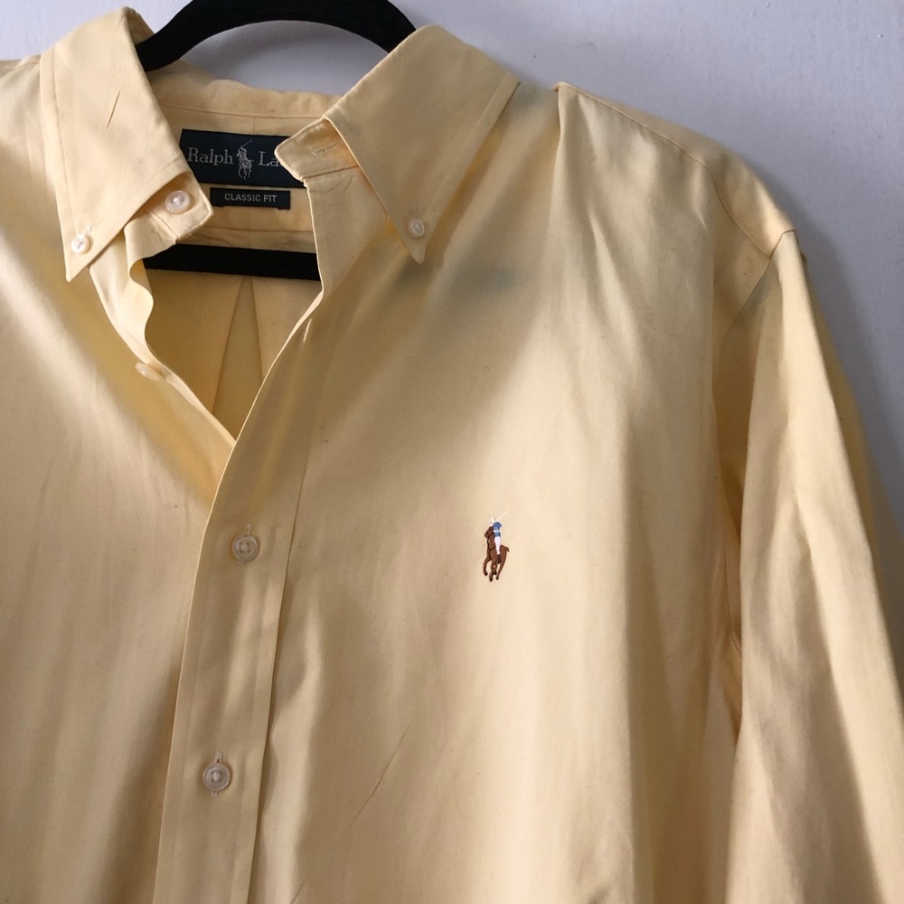 🆕 NWOT YELLOW RALPH LAUREN CLASSIC FIT BUTTONDOWN - Picture 2 of 7